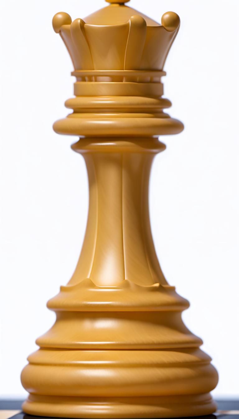 Hyperrealistic White Queen Chess Piece Portrait