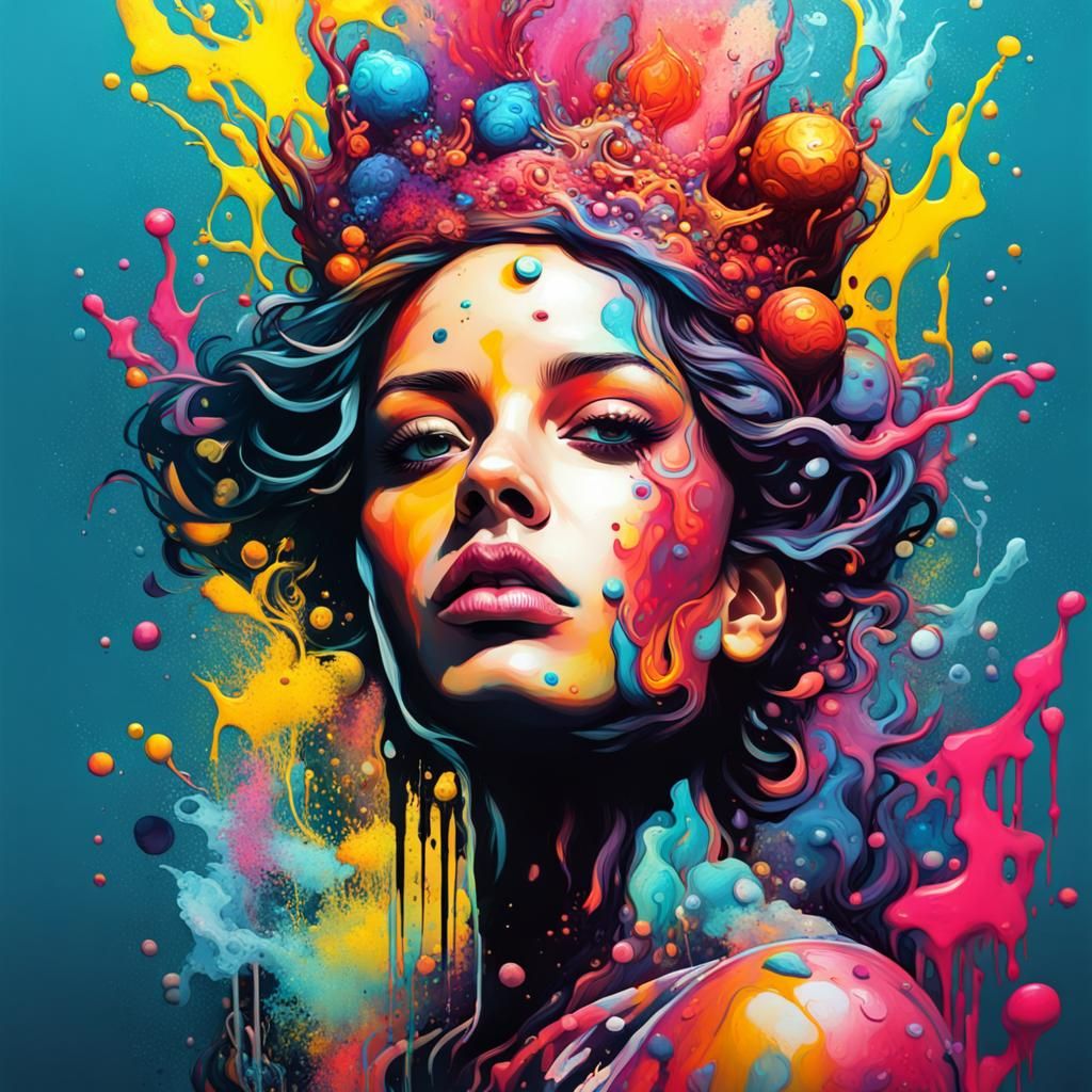 Queen Undersea: Graffiti Art in Polychromatic Style
