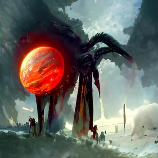 Sinister Fiery Alien Planet Art