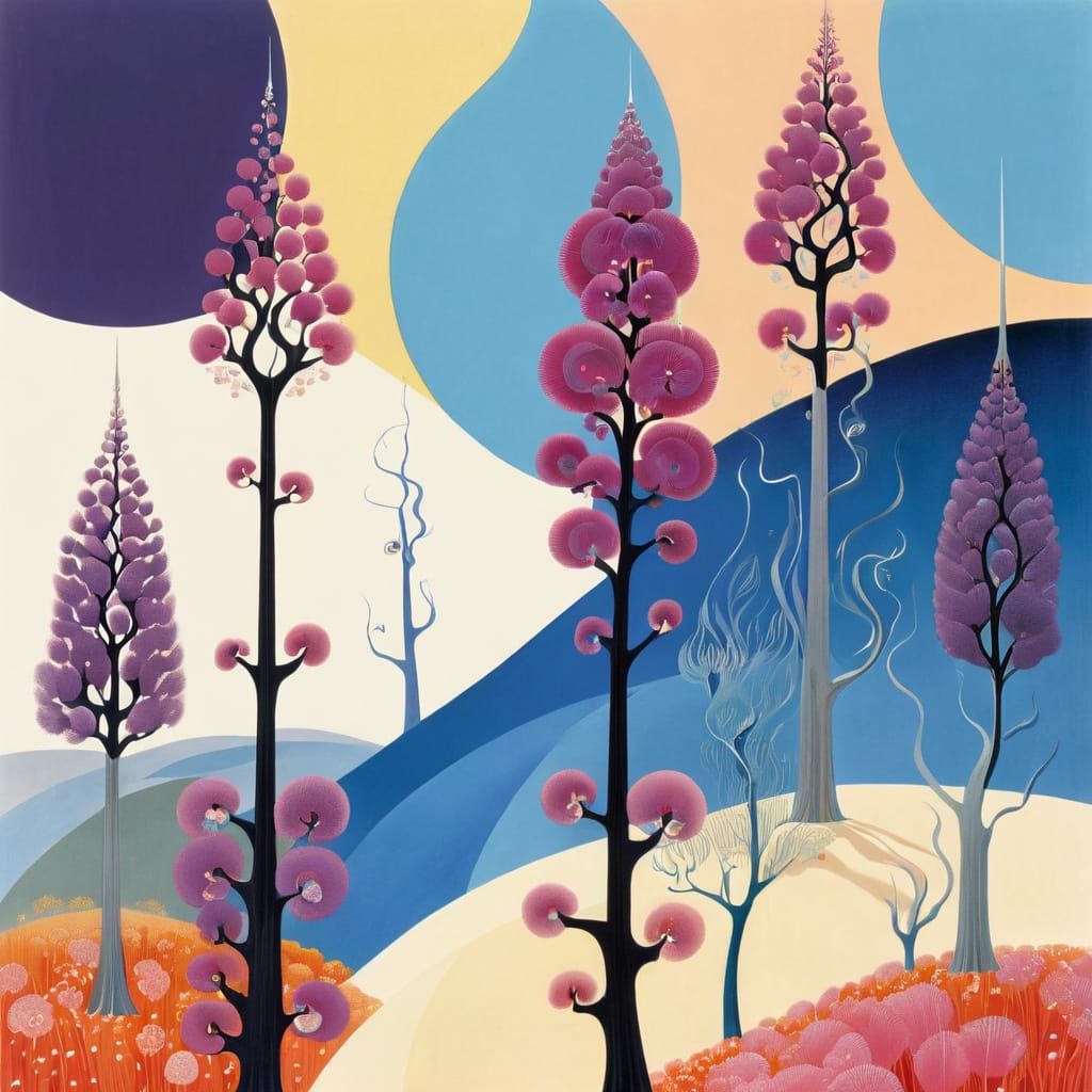 Surreal Illustration Inspired by Nielsen and O'Keeffe