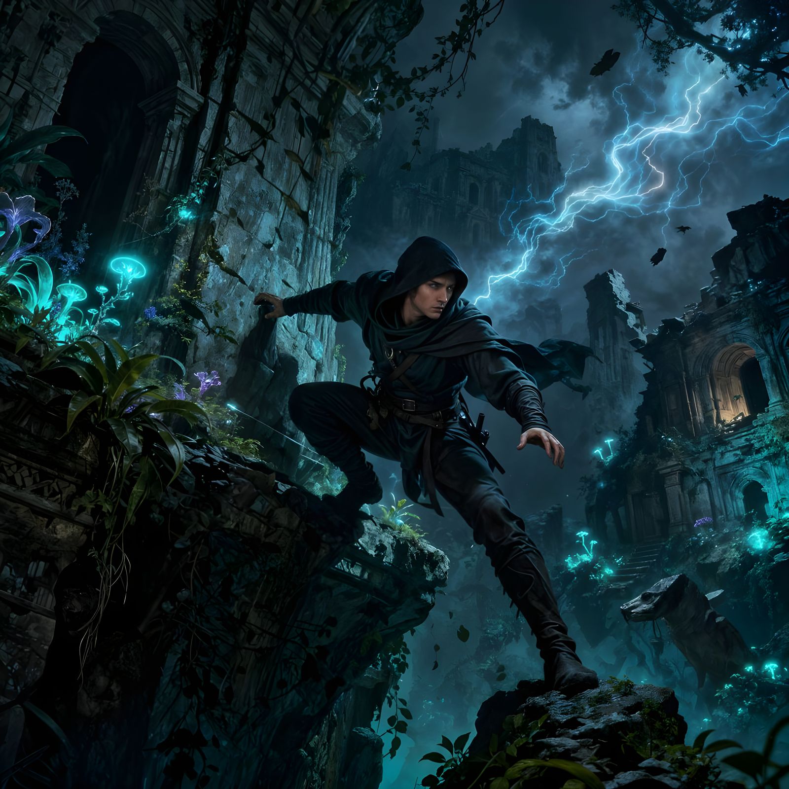 Stealthy Thief in Ancient Ruin