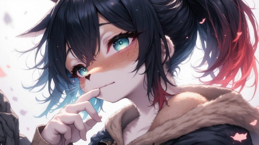 Abstract Lynx in Watercolor with Turquoise Gaze