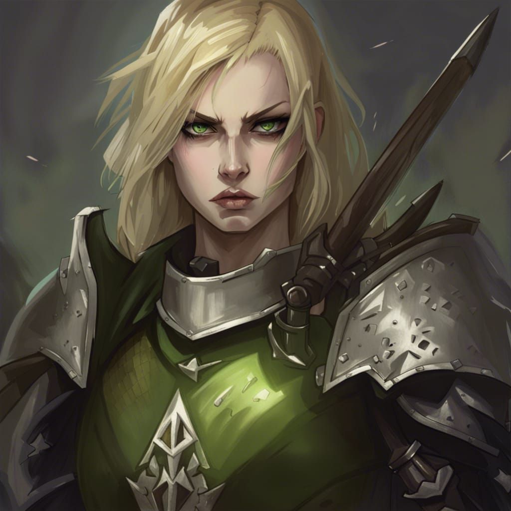 Undead Human Paladin with Sword and Shield