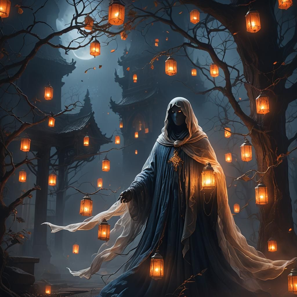 Ethereal Ghost in Dark, Matte Painting