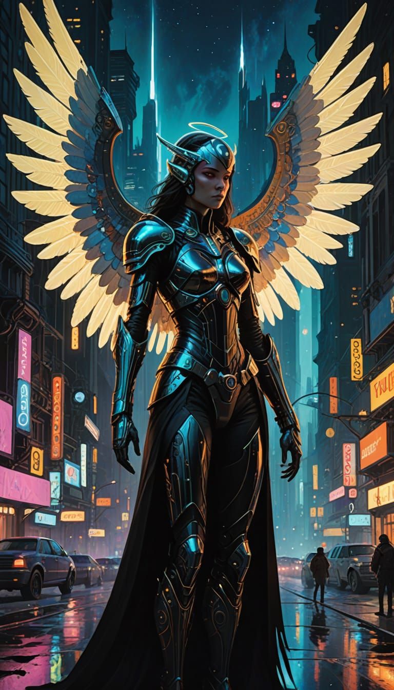 Cyberpunk Angel of Death Guardian