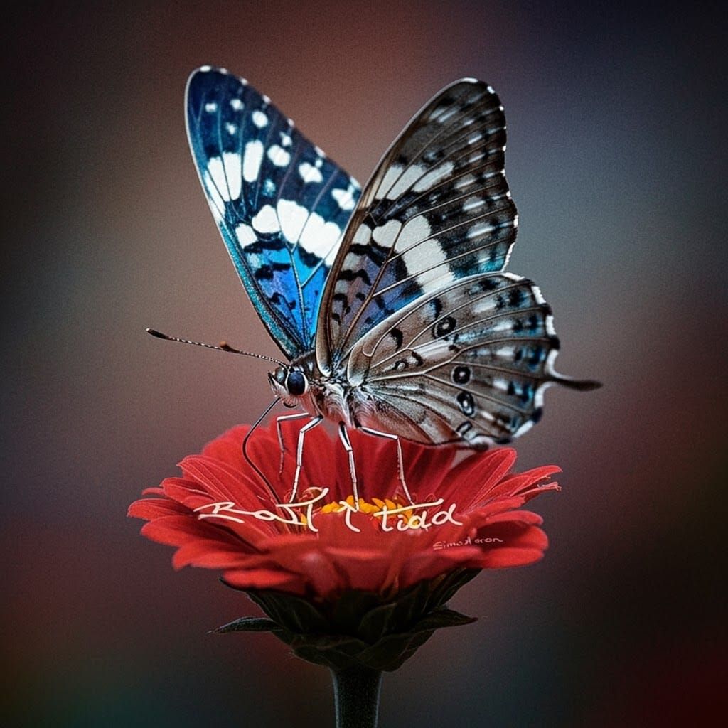 Iridescent Butterfly Whispering Roll Tide, Digital Art