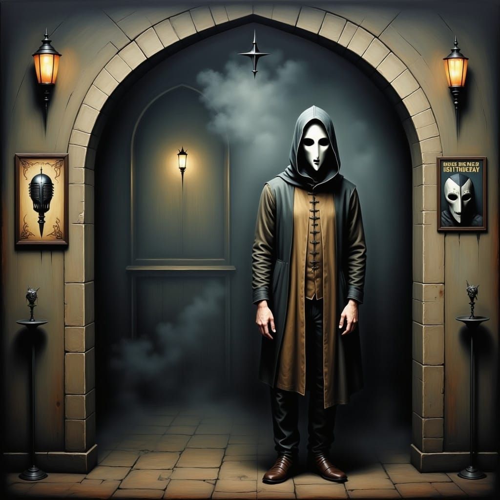 Enigmatic Figure in a Smoky Comedy Club