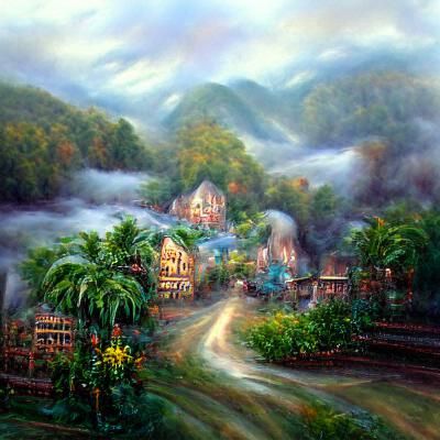 village in beautiful jungle valley