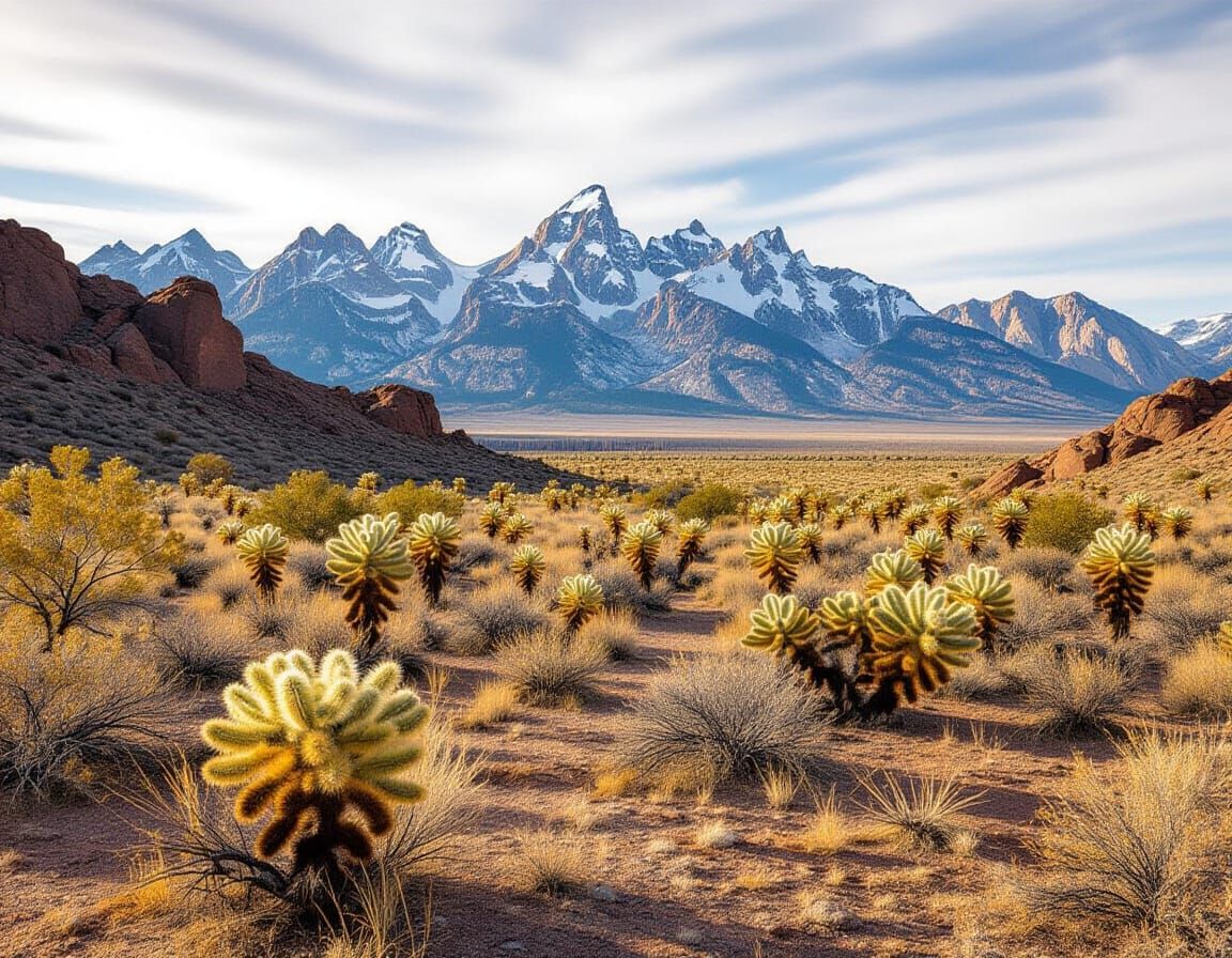 Dramatic Desert Landscape in Film Noir Style
