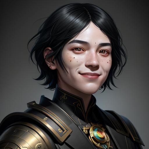 Detailed Portrait of a Non-Binary Person in Splash Art