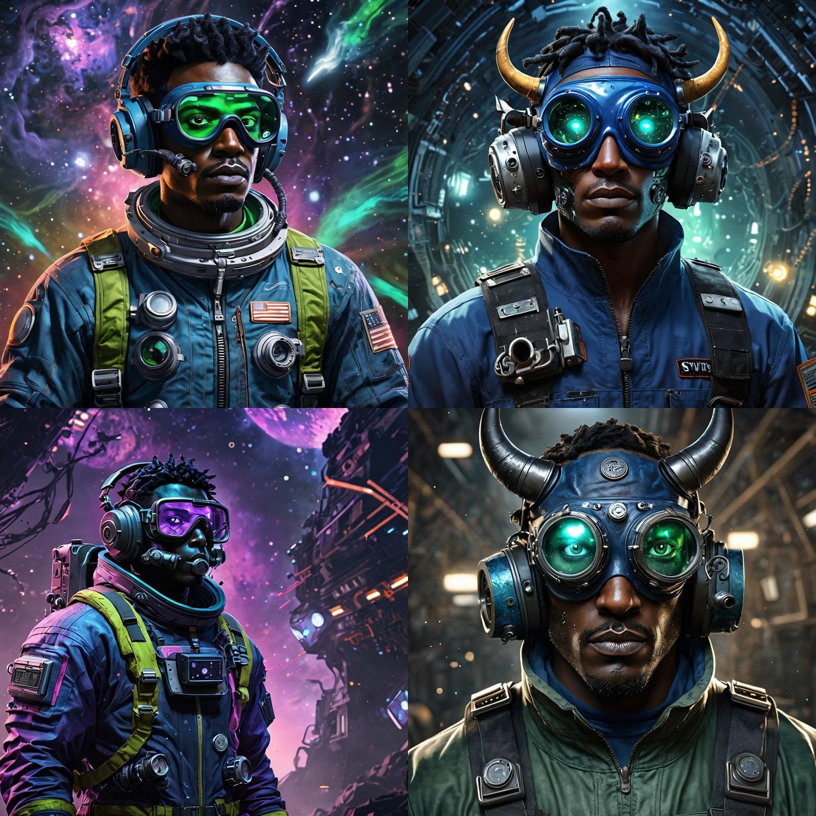 Astronaut Portrait with Swirling Galaxies, Concept Art