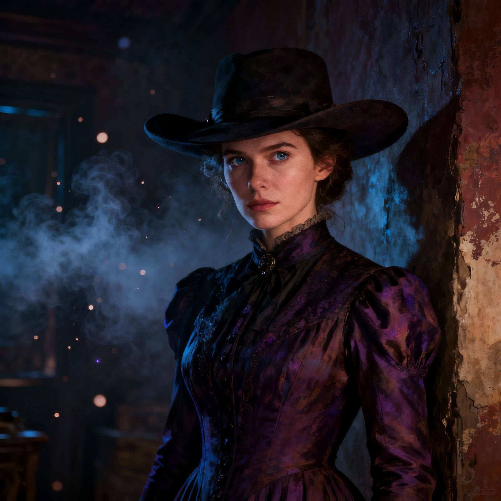 Etta Place Portrait in Dramatic Digital Matte Painting Style