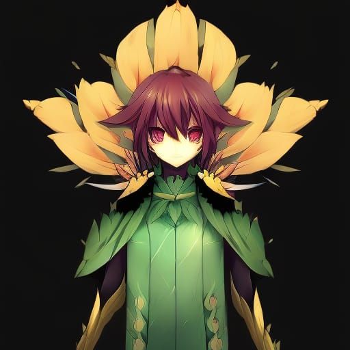 Sunflower Woman Portrait in Anime Key Visual Style