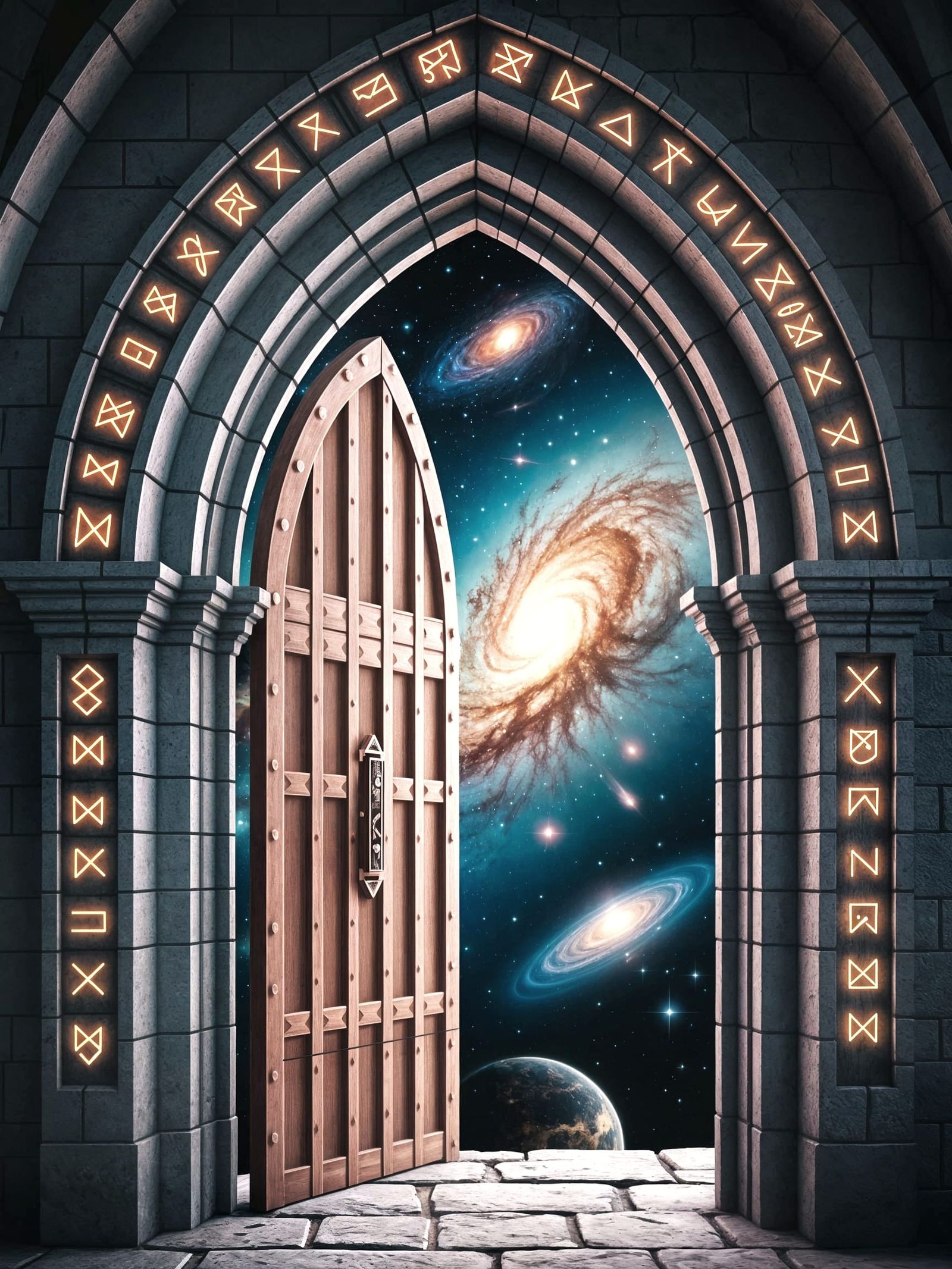 Cosmic Gothic Doorway in Fantasy Style