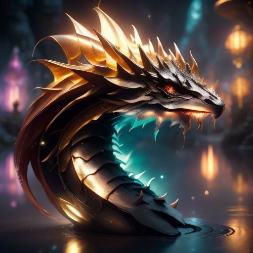 Luminous Wooden Creature in Double Exposure