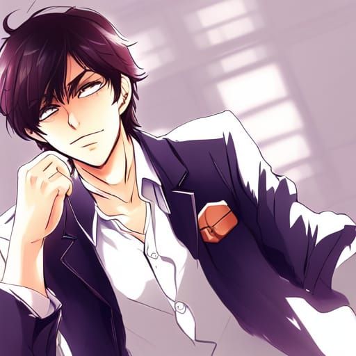 Handsome Anime Guy in Manga Style