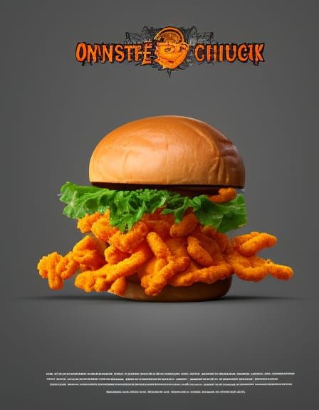 Hyperdetailed Fried Chicken Sandwich Concept Art