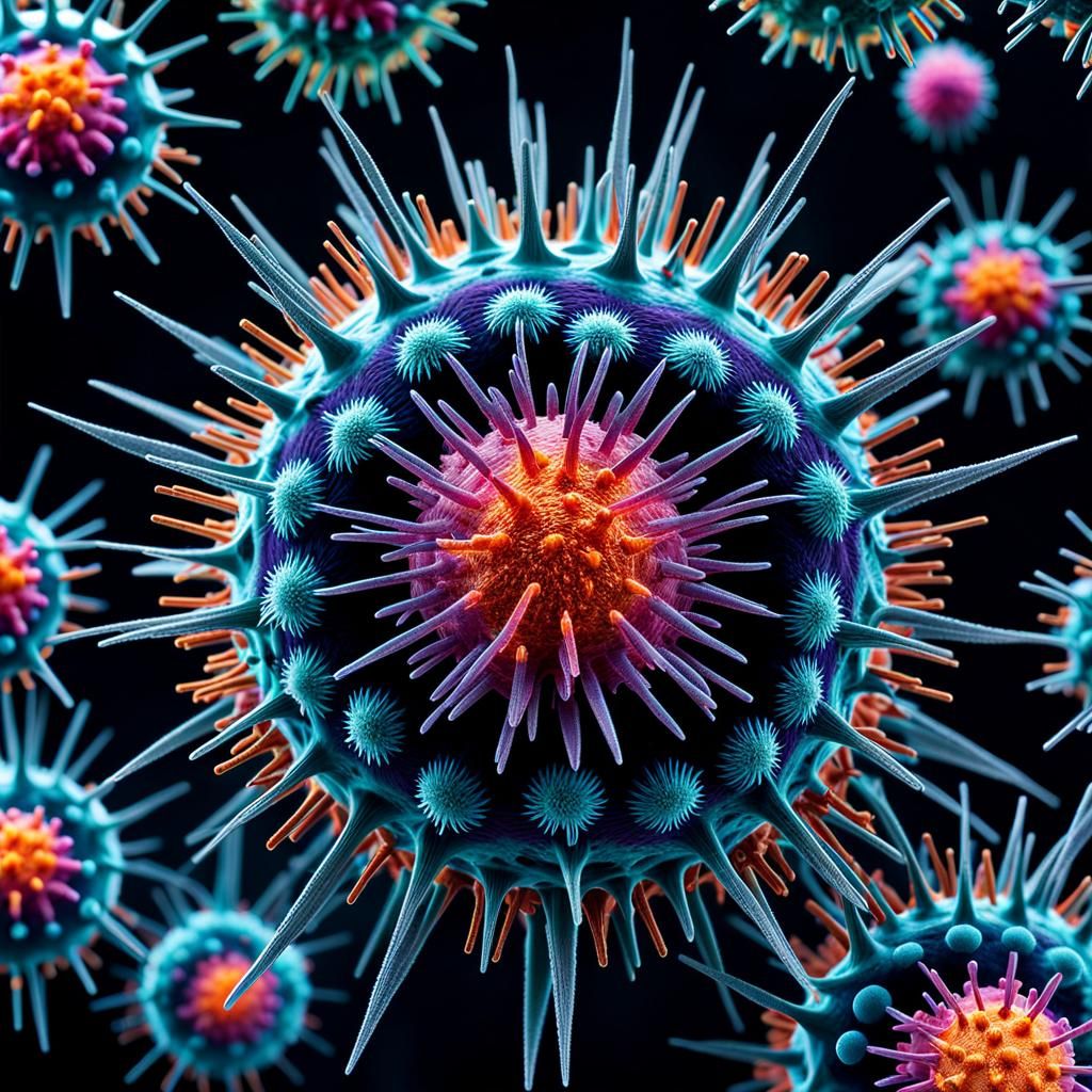 Microscopic Covid-19 Structure in Graffiti Art Style