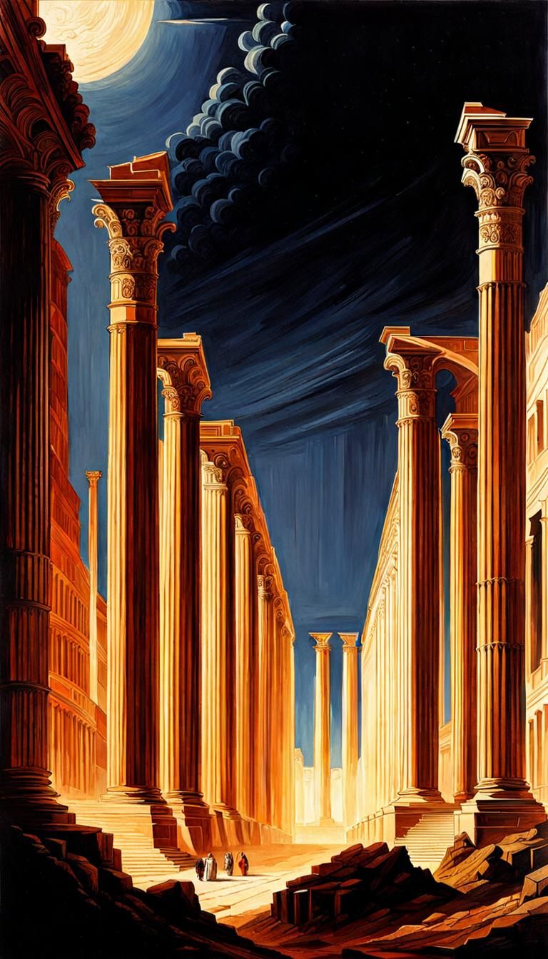 Grandiose Roman Architecture in Romantic Style