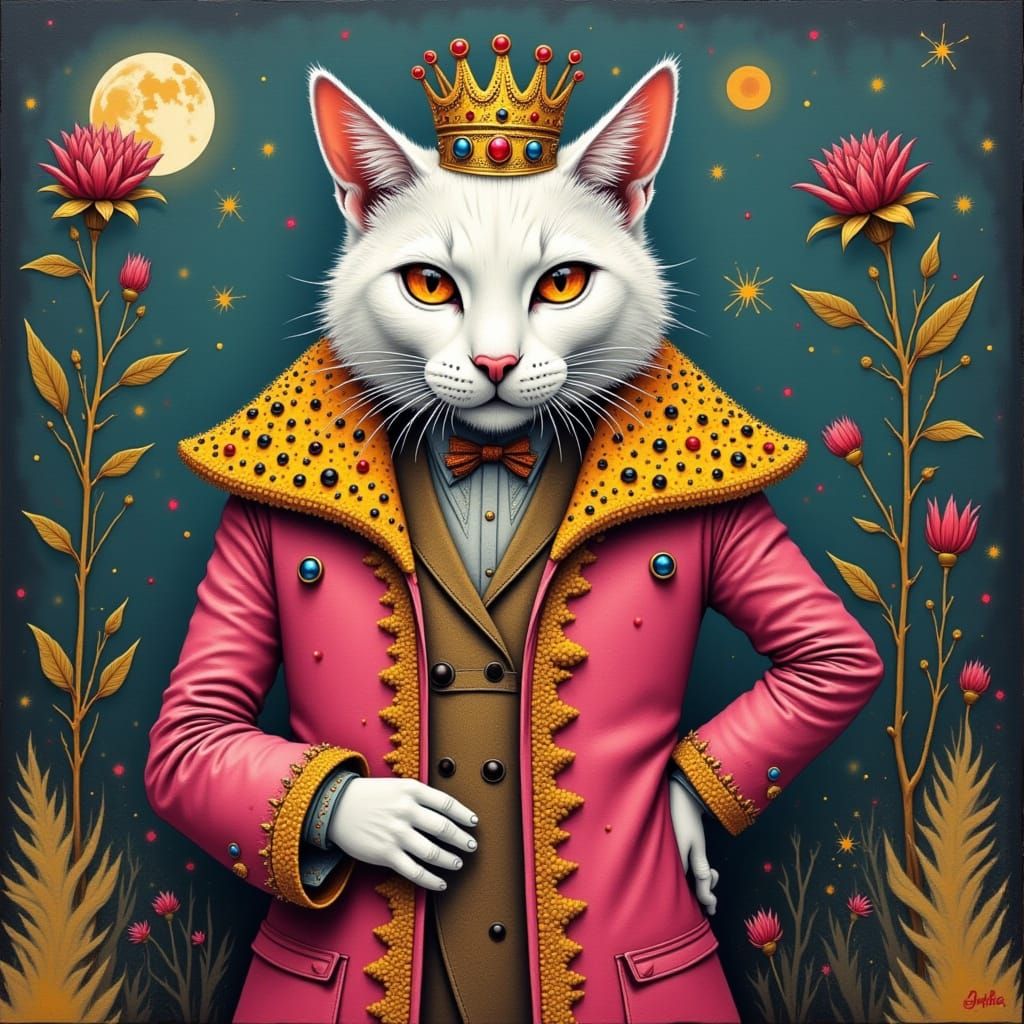 Whimsical Warlock Cat Shopping in Hollywood