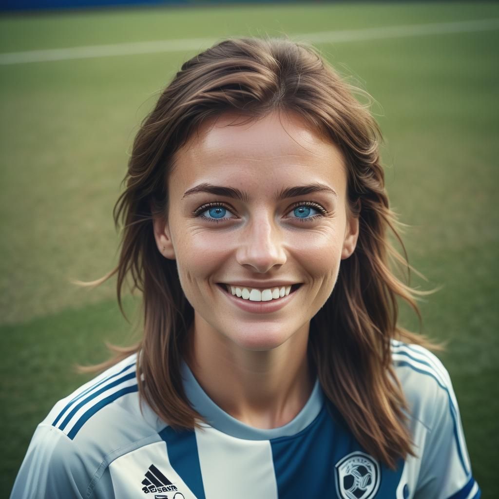 German Soccer Player in Cinematic Film Still