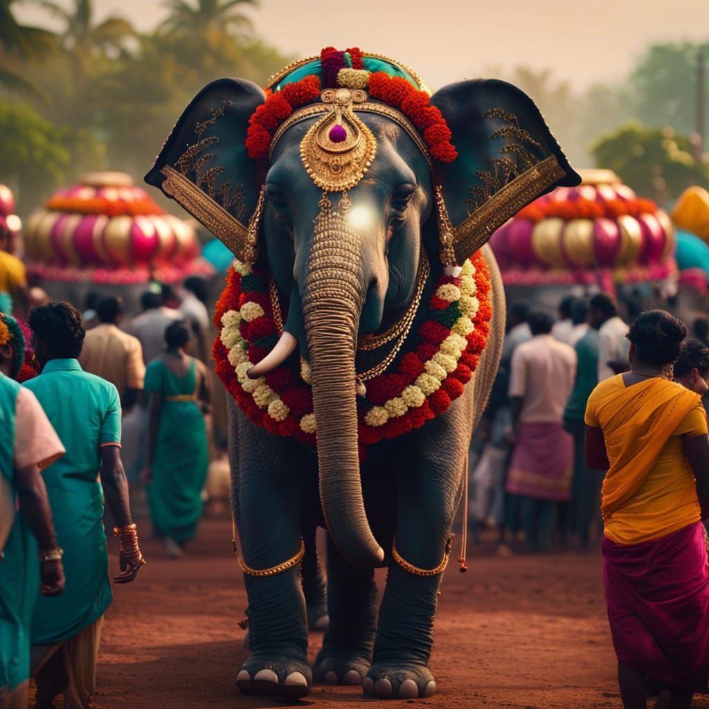 Pooram elephant party !