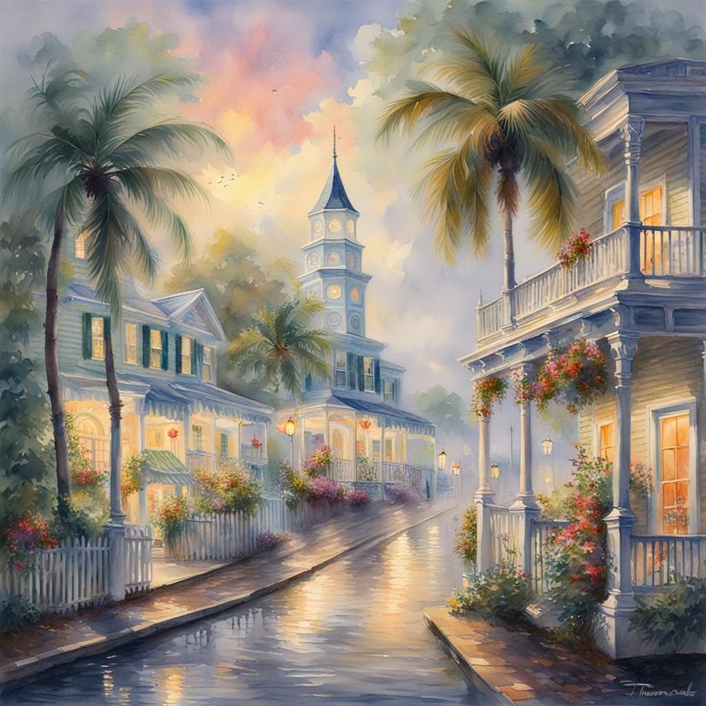 Key West, Florida: Ethereal Watercolor Painting