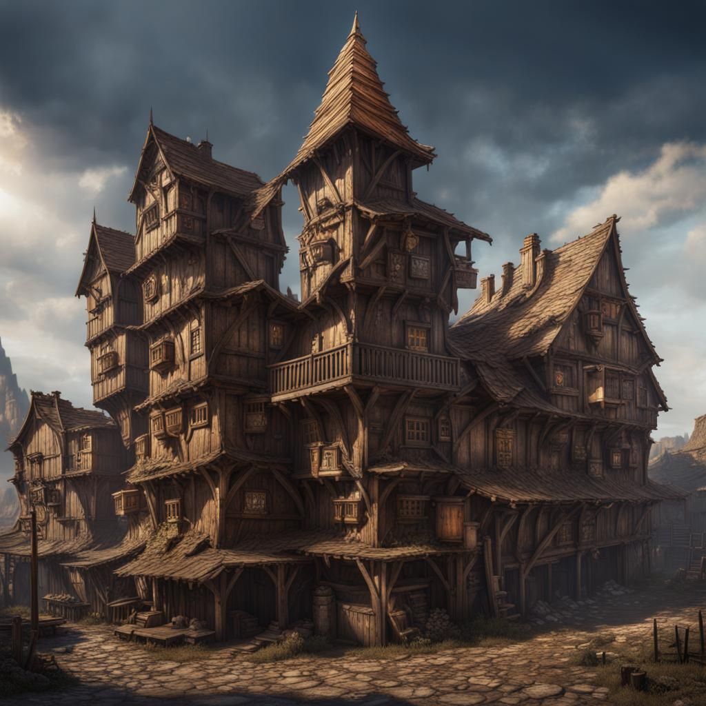 Medieval Cityscape Concept Art in 8K