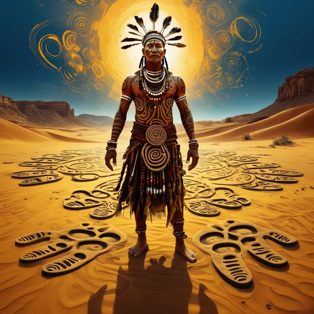 Tribal Shaman in Desert: Fantasy Concept Art
