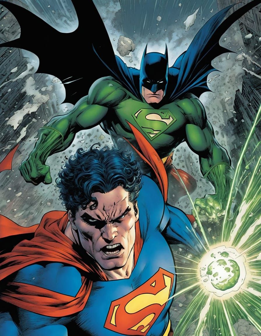 Dark Knight Blasts Superman with Kryptonite in a Comic Book-...