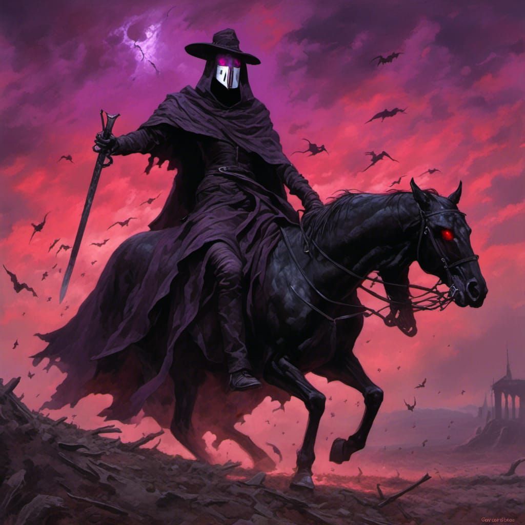 Sinister Plague Doctor Night Rider in Wasteland