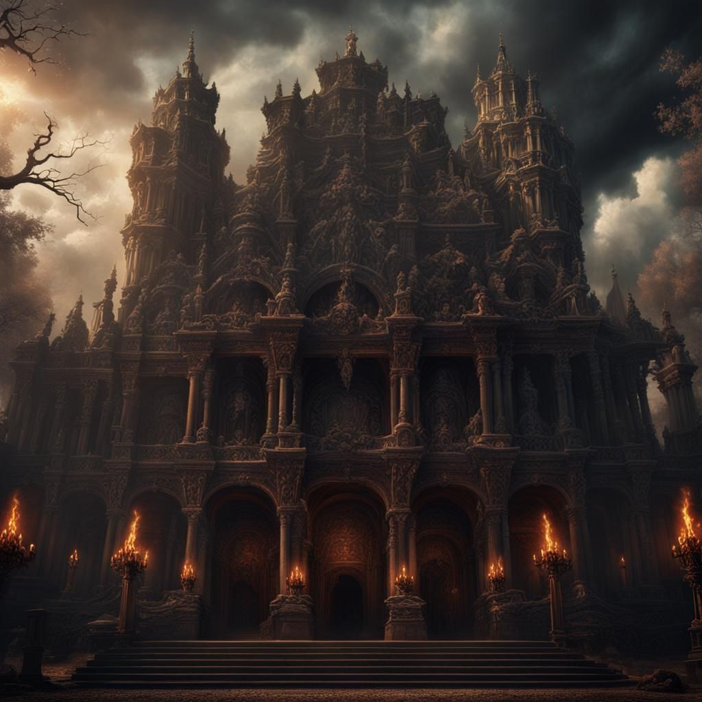 Baroque Vampire Necromancer in Digital Matte Painting
