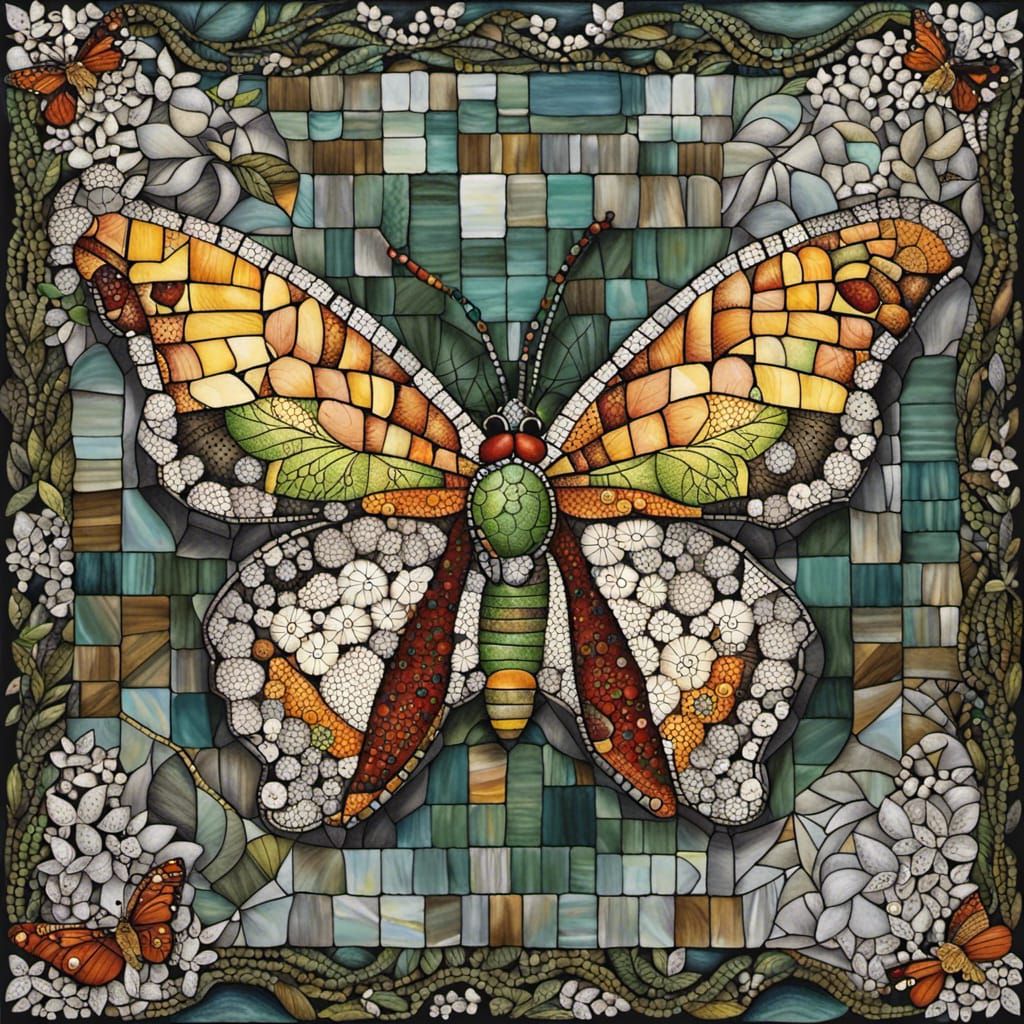 Butterfly Life Cycle Mosaic Art
