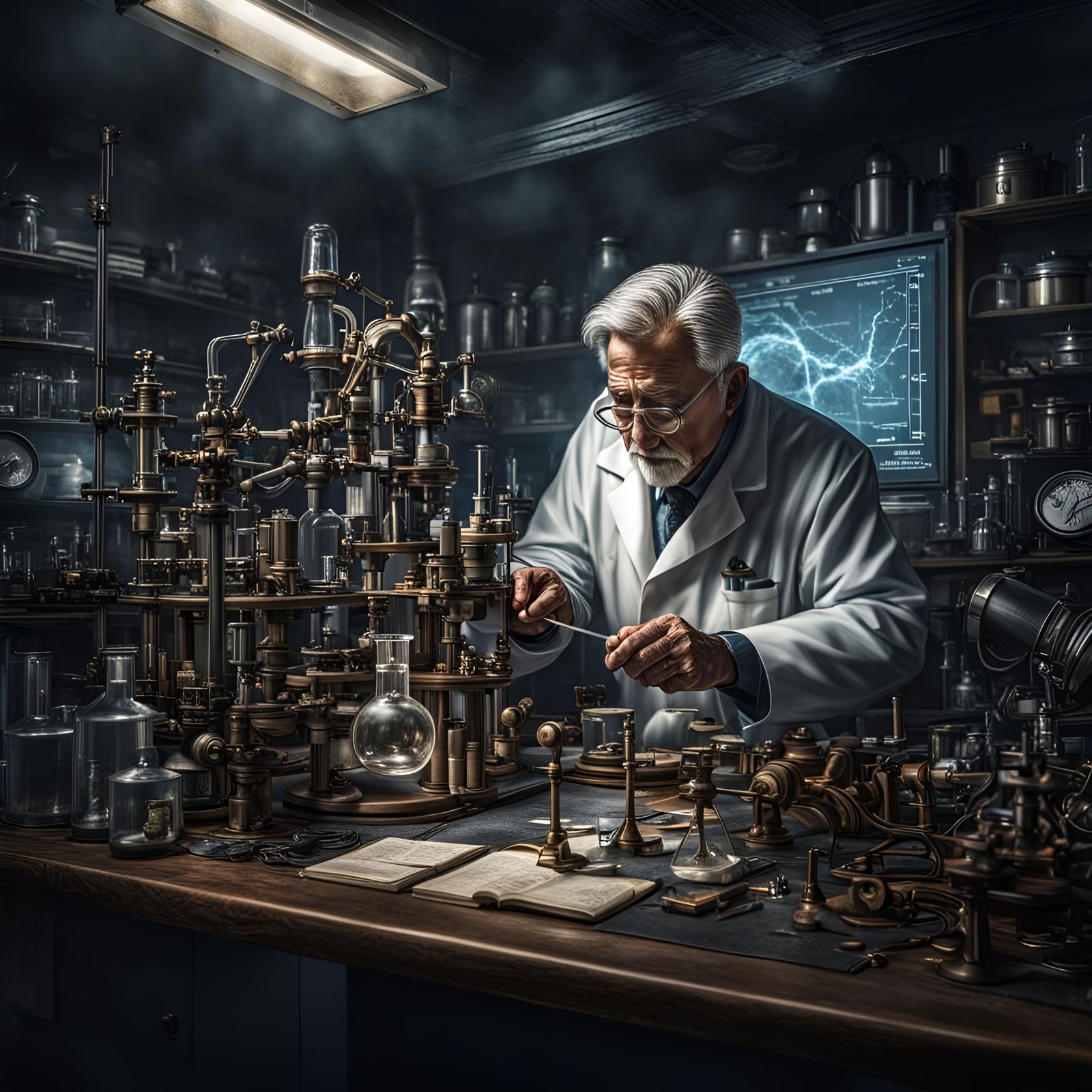 Hyperrealistic Scientist Portrait in High Definition