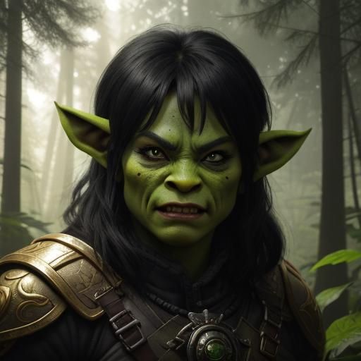 Chibi Orc Warrior in Magical Forest