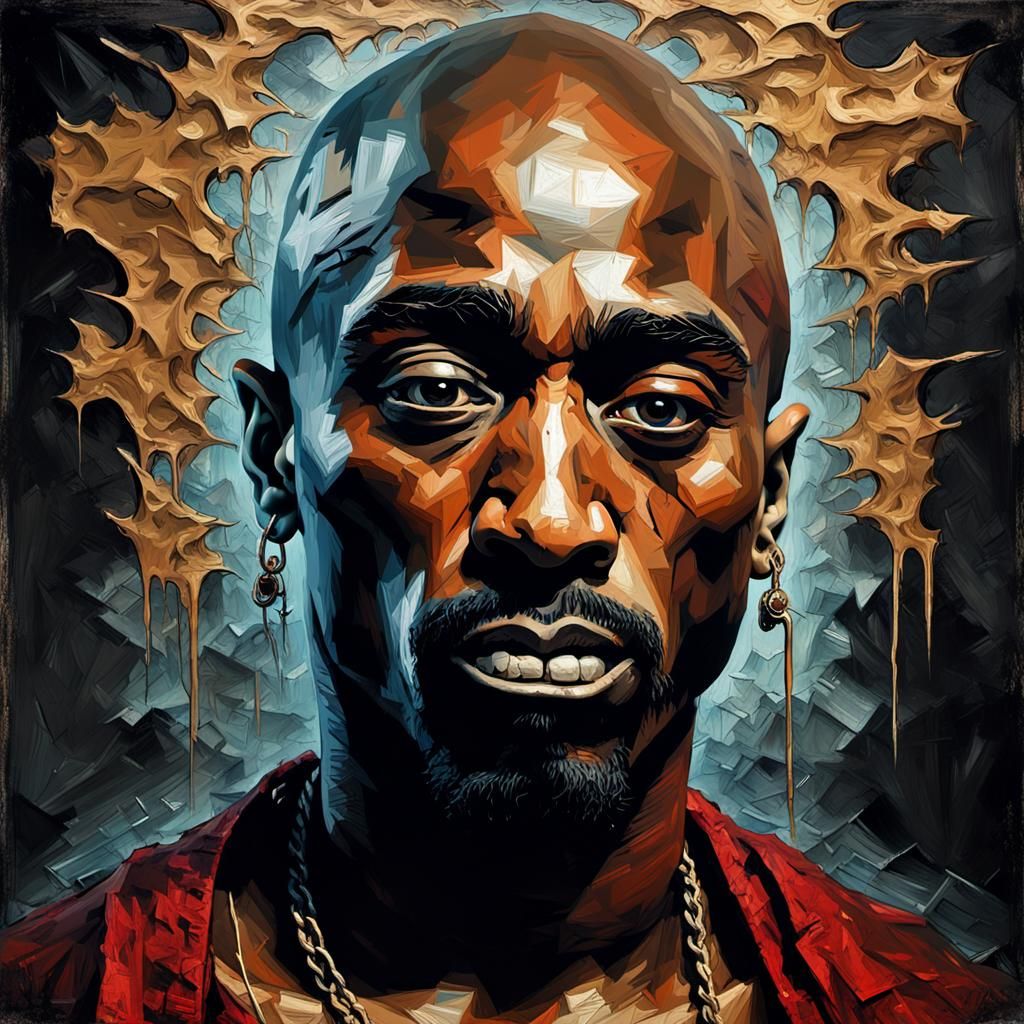 Grotesque Decaying Face in Impressionist Style