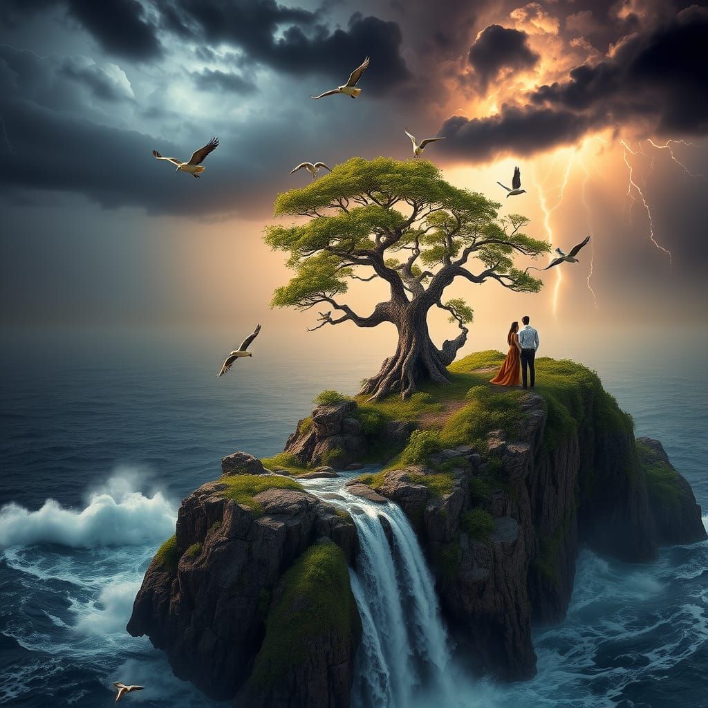 Island Paradise Stormed by Love and Turbulence