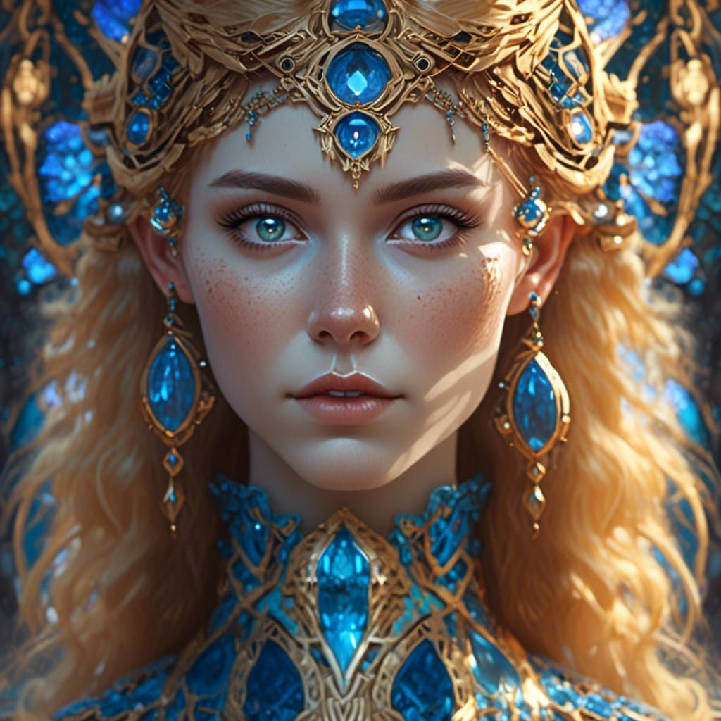 Portrait of a Beautiful Woman in Art Nouveau Style