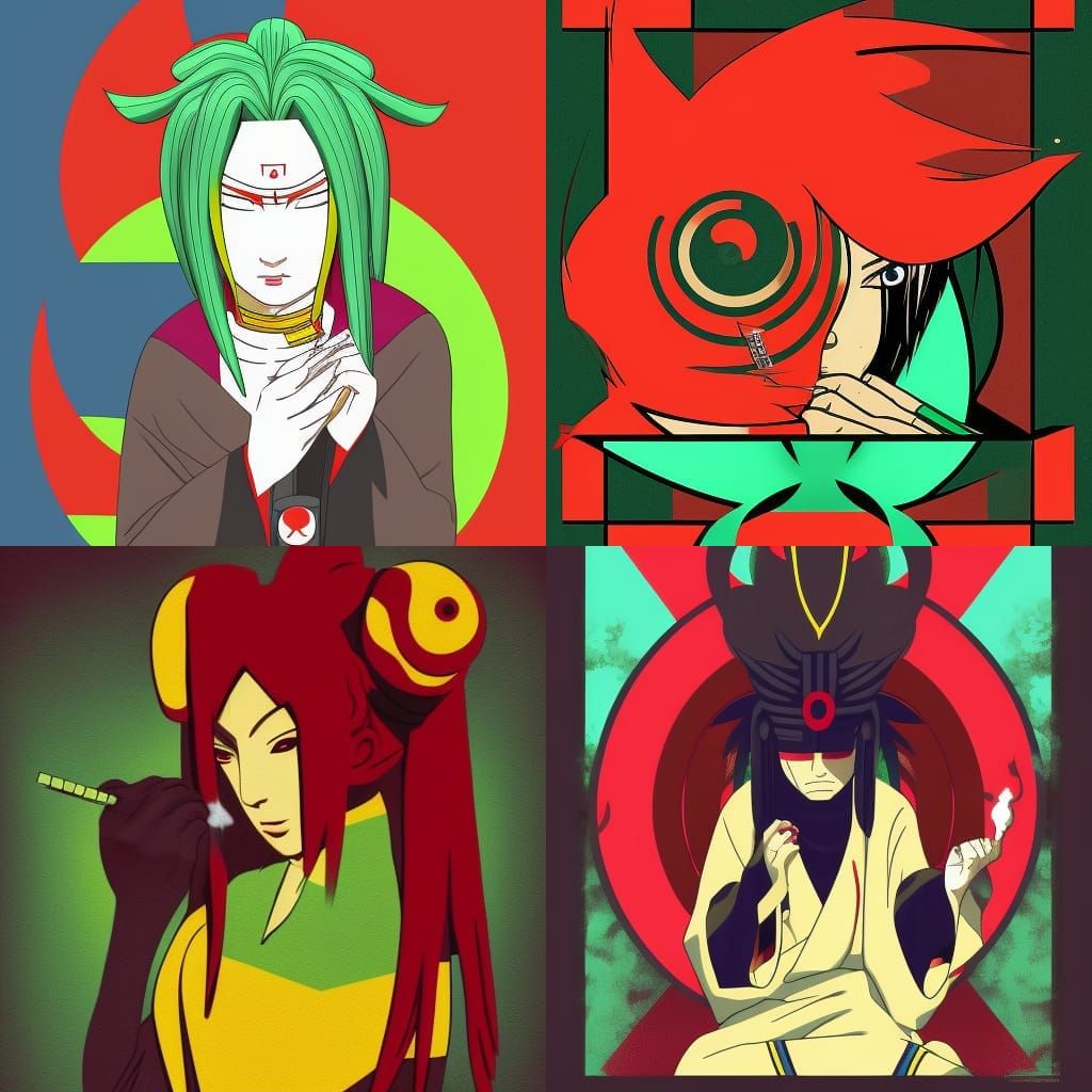 Tsunade Senju Smoking: Pop Art Digital Illustration