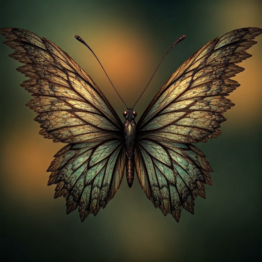 Fractal butterfly with the wings made up of smaller butterflies