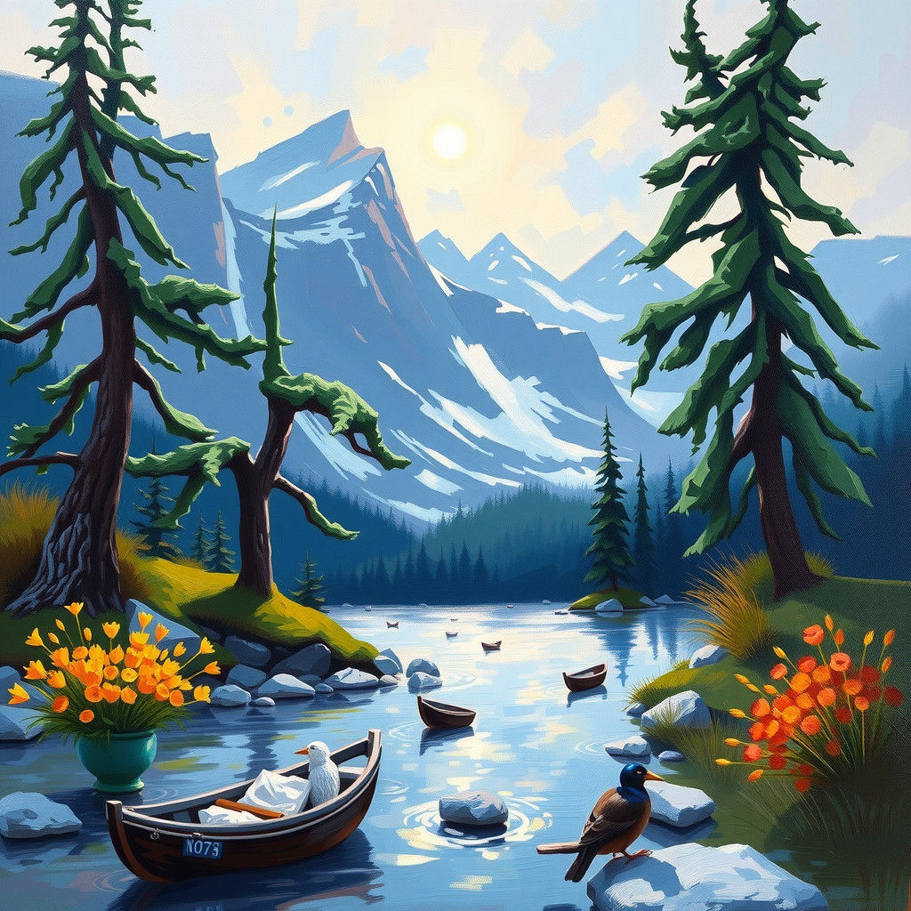 Volegov-Inspired Oil Painting with Rough Brushstrokes