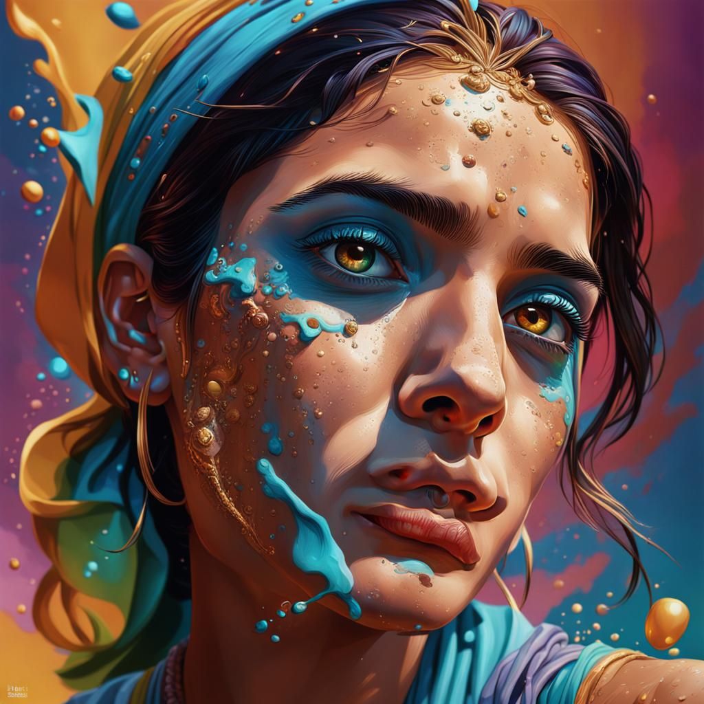Hyperrealistic Portrait in Splash Art Style