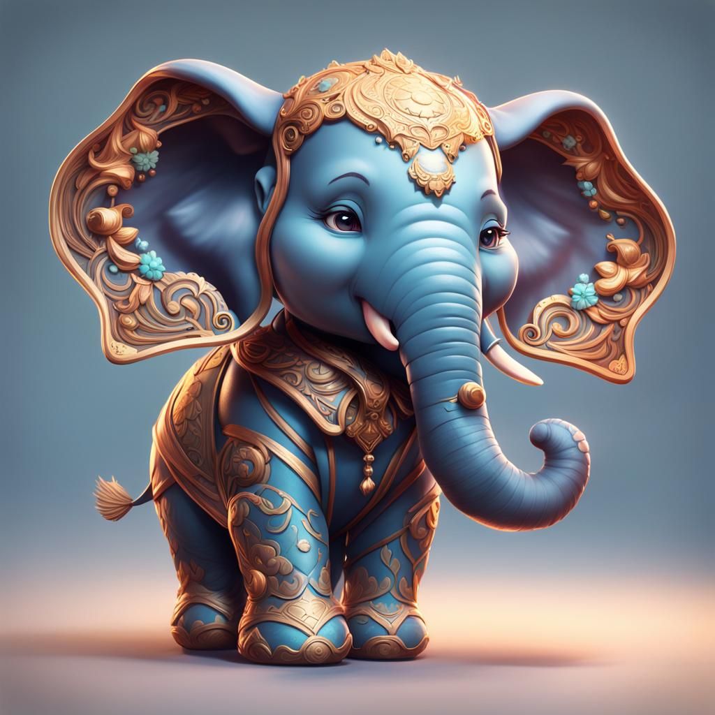Chibi Elephant Dancing with Dreams