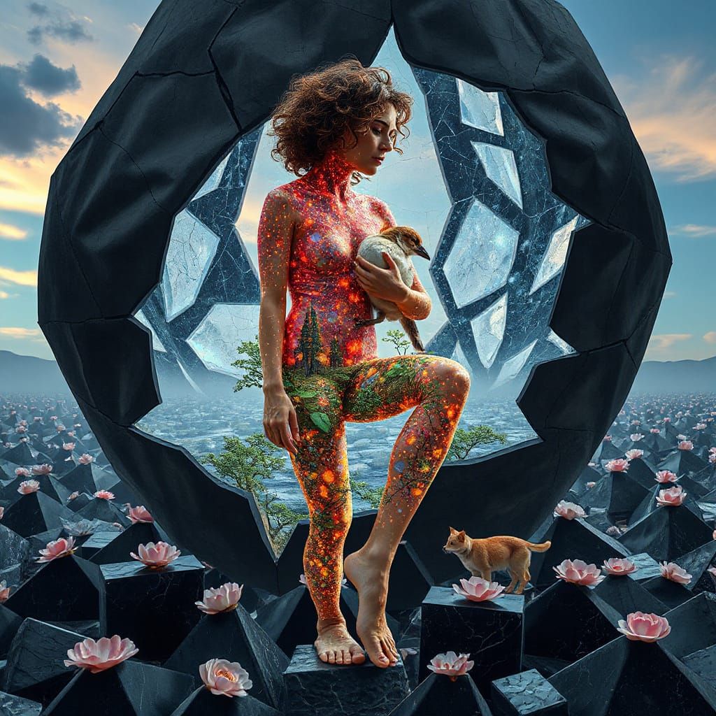 Sculptor of Earth Skin in Abstract Creation