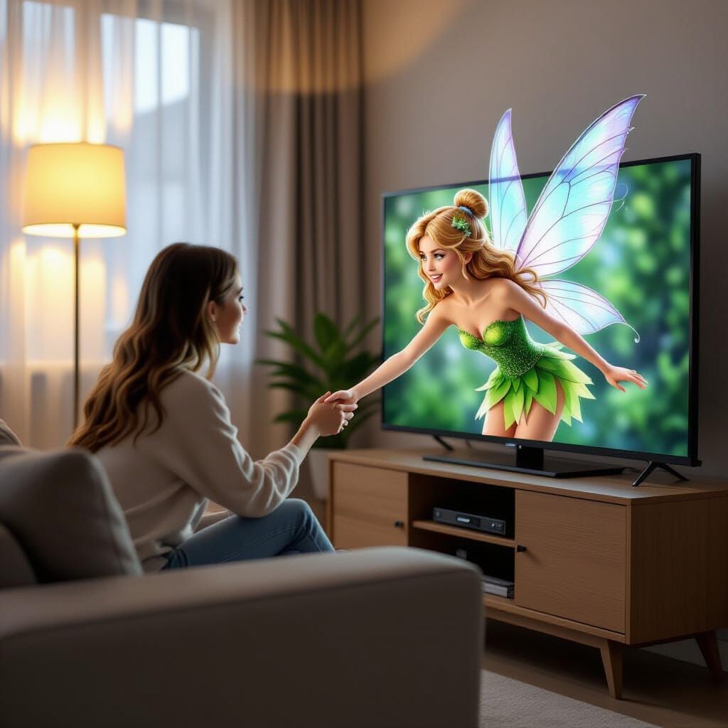 Fairy Reaches Out From TV in Hyperrealistic Animation