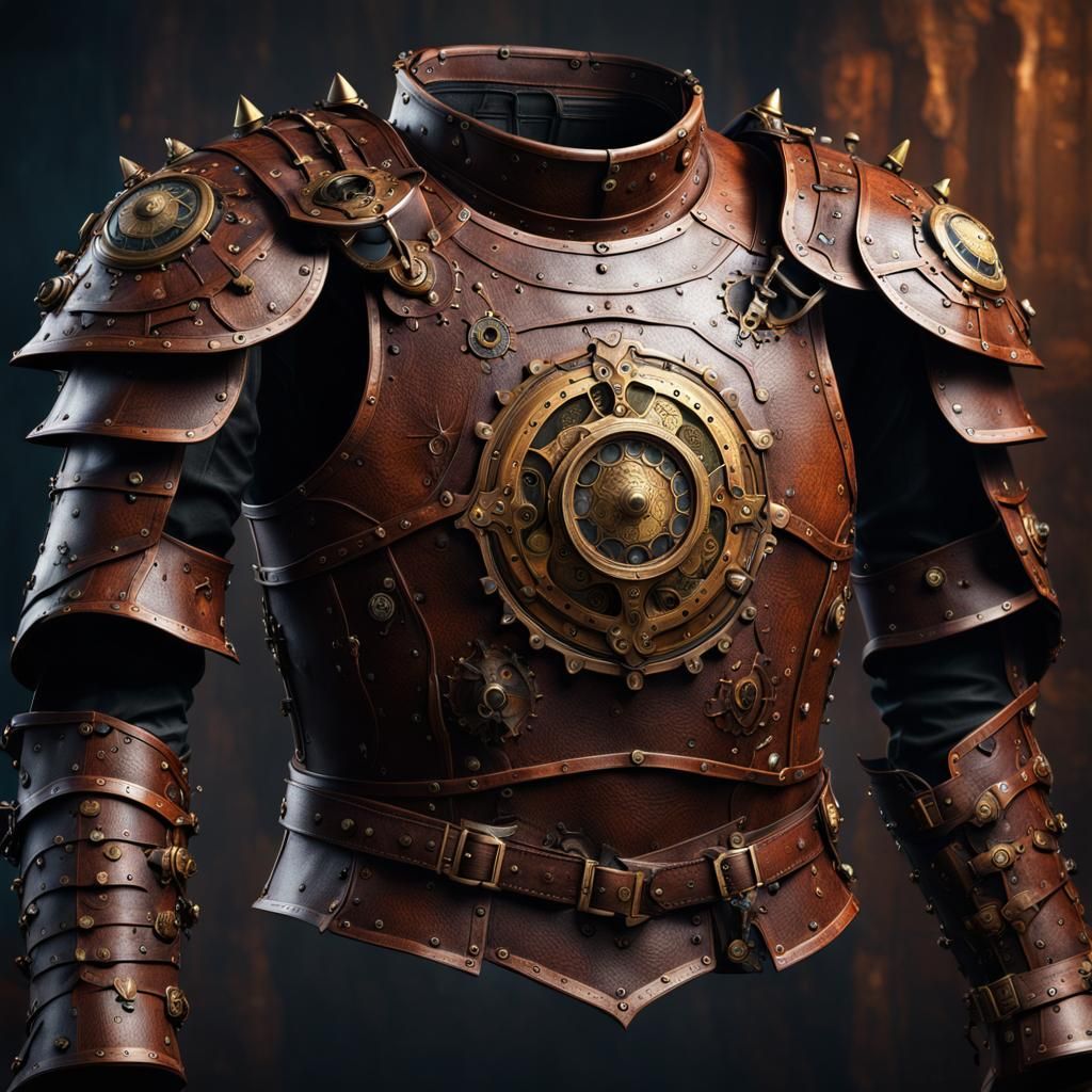 Detailed Steampunk Leather Armor Concept Art