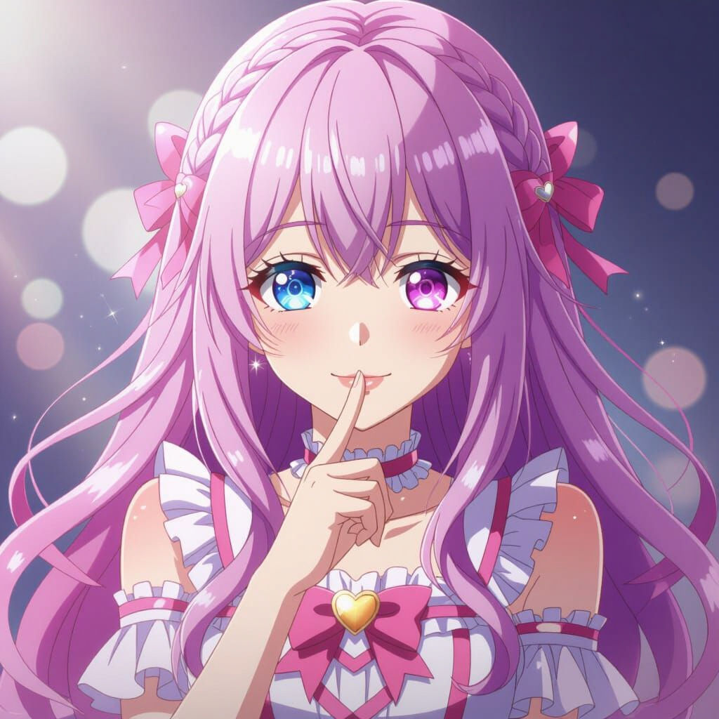 Anime Idol Portrait with Starry Eyes