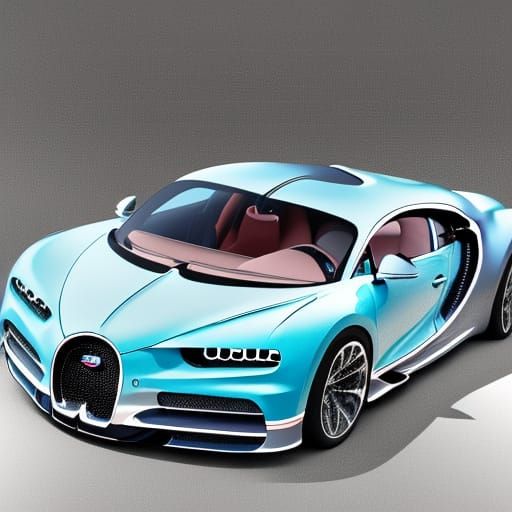 Hyperrealistic Bugatti Chiron in Splash Art Style