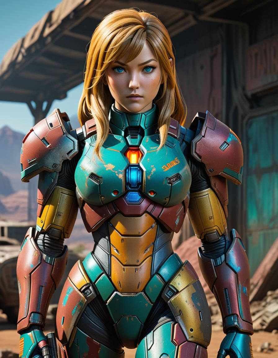 Samus Aran as Gritty Mandalorian Bounty Hunter