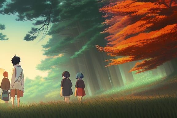 Anime Key Visual Inspired by Studio Ghibli